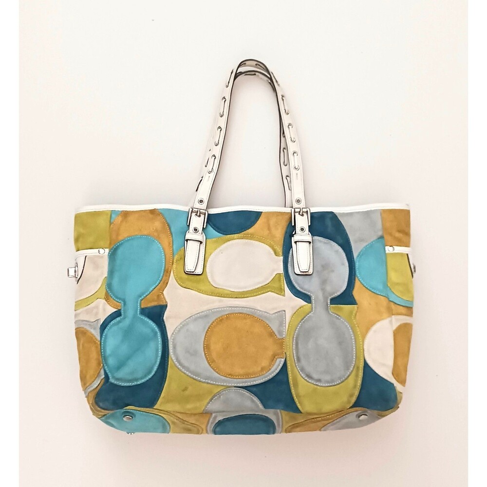 Coach Optic Signature C Logo Suede Gallery Lg Tote Ltd Edition 2010 - Picture 2 of 15